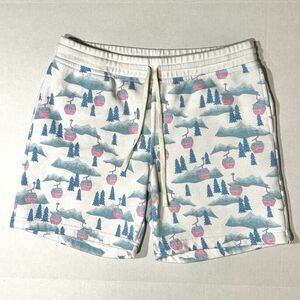 Chubbies Men’s Comfort Shorts Size Large 7” Inseam White Ski Lift Graphic 90's